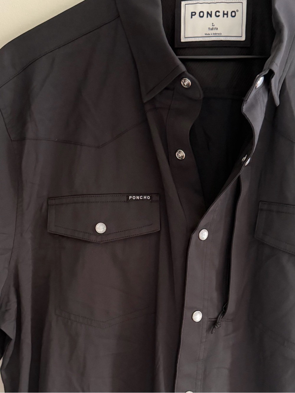 PONCHO Performance Ranchero Short Sleeve Shirt Size L Tall Fit - Picture 4 of 10